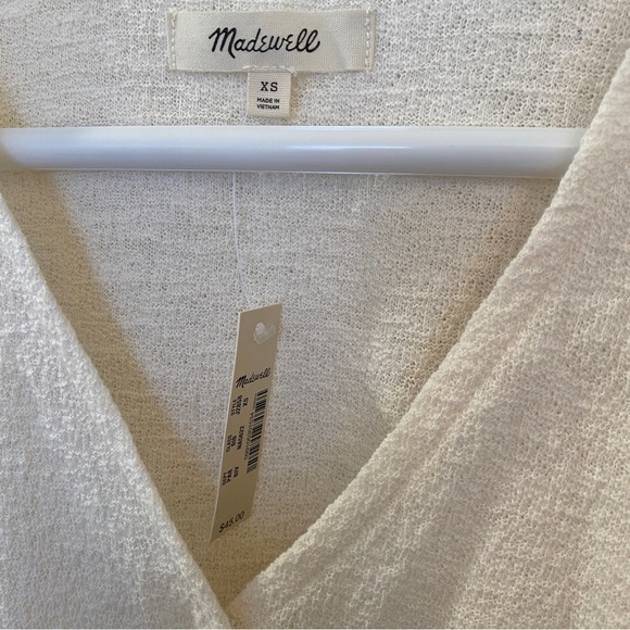 Madewell NWT Off-white Cropped Surplice Top Cotton - Picture 2 of 5